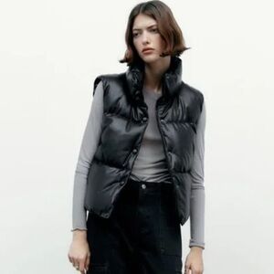 Zara Black Puffer Vest